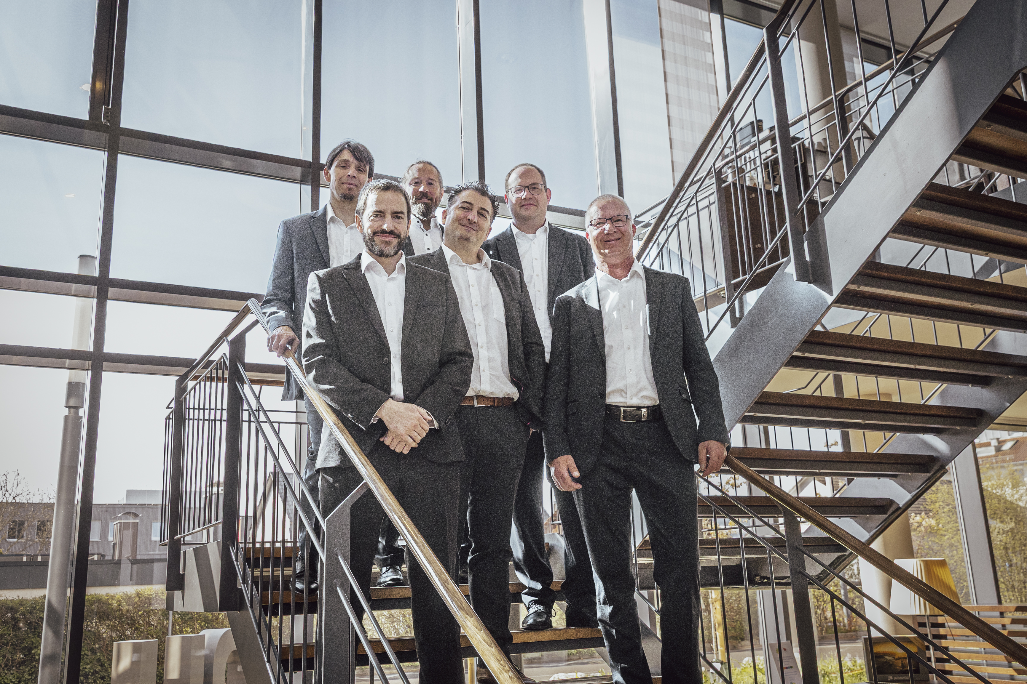 Frontalansicht des Teams